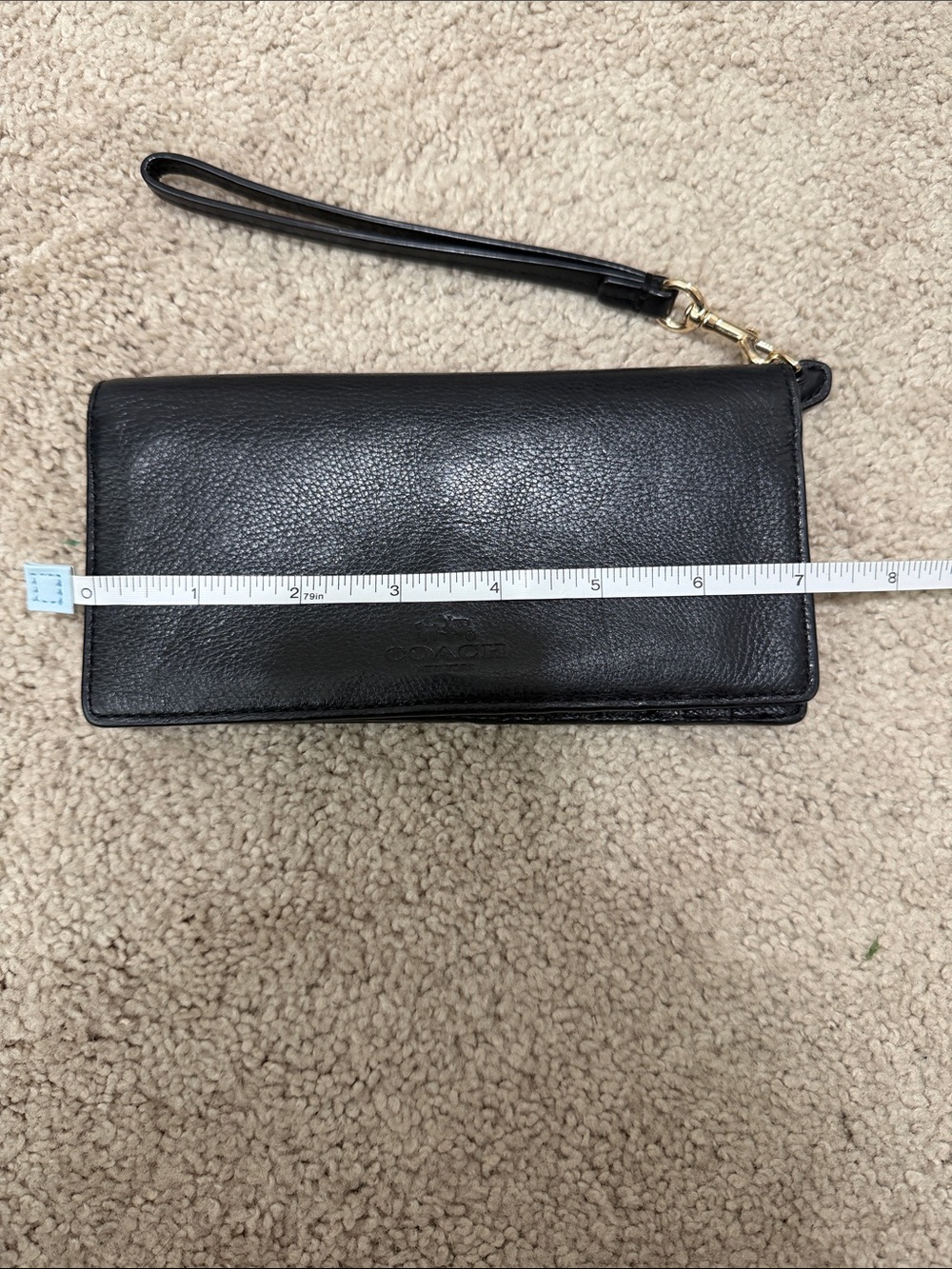 Coach Black Leather Long Wallet wristlet - Picture 2 of 6